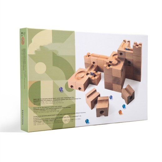Wooden Building Blocks Assembled Puzzle Track Ball