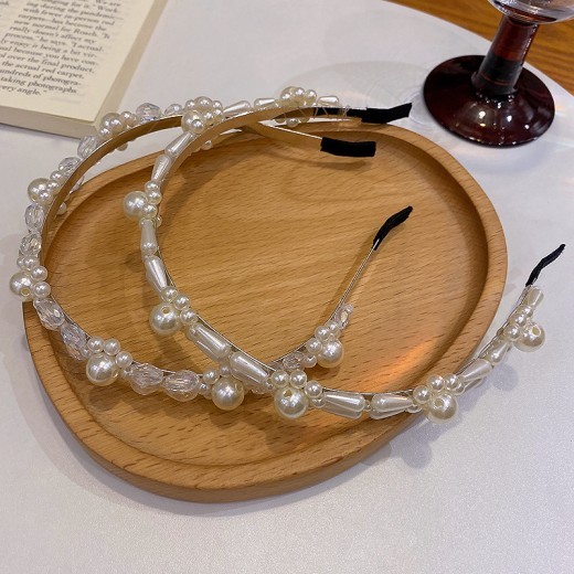 Women's Retro Super Fairy Crystal Pearl Headband