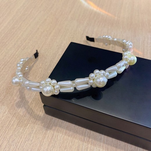 Women's Retro Super Fairy Crystal Pearl Headband