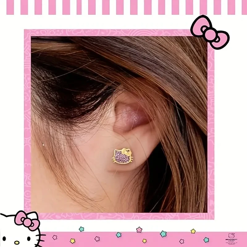 Sanrio Hello Kitty Pink Sparkling Stud Earrings