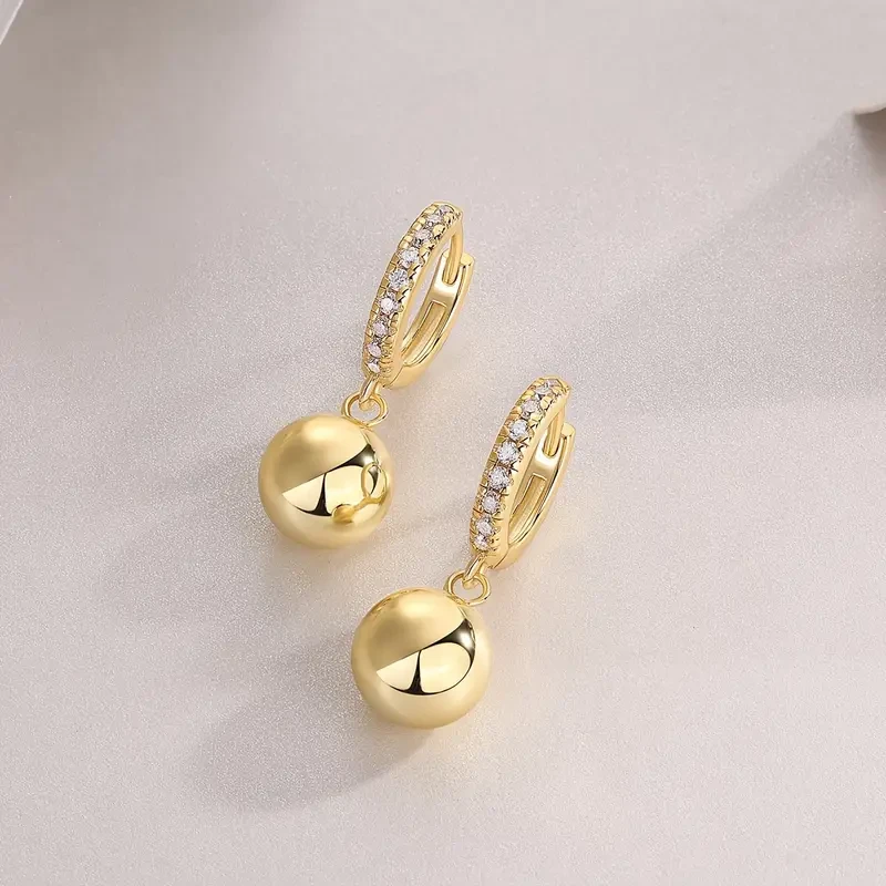 1 Pair of Moissanite Earrings 925 Sterling Silvery Women's Earrings