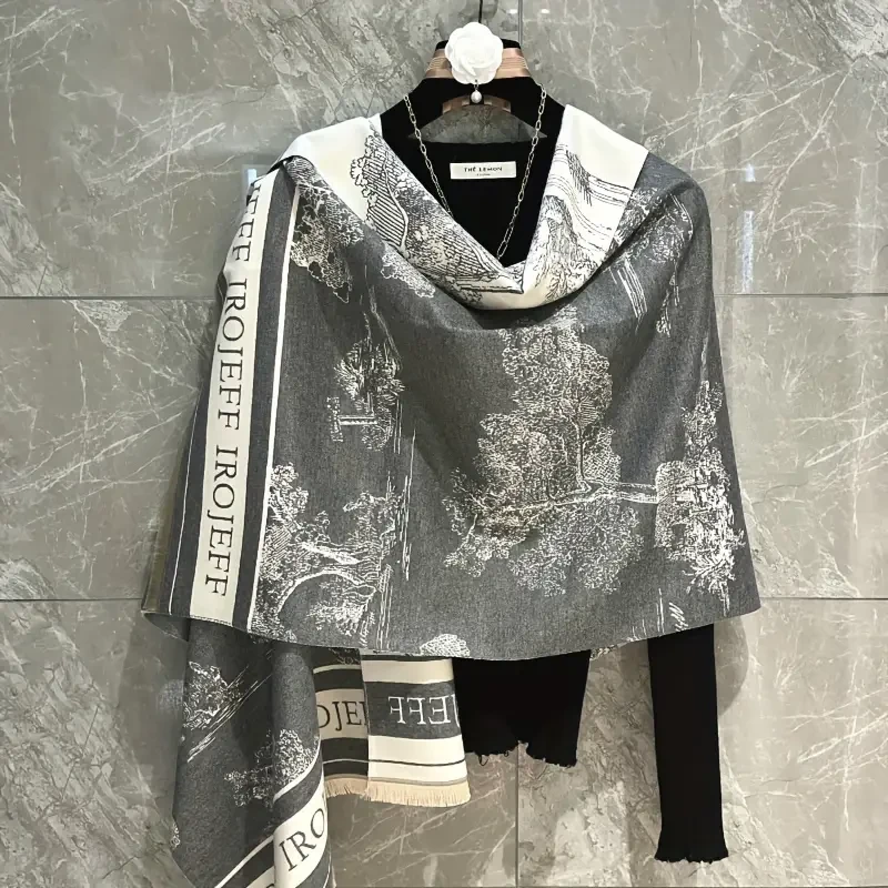 2024 New High-End Ink-Inspired Chinese Style Scarf