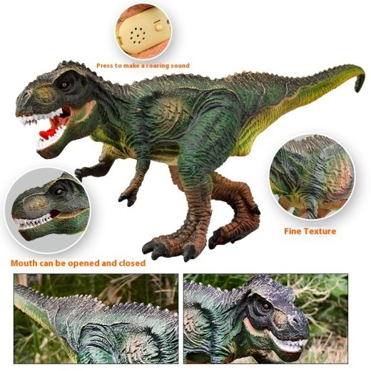 Jurassic Dinosaur With Sound Effect Sound Tyrannosaurus Tyrannosaurus Dinosaur Animal Model Children's Toys Cross-border