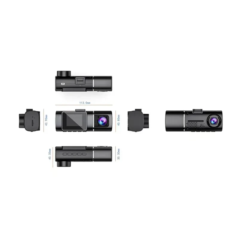 High-definition Night Vision Dual-lens Driving Recorder 1.5-inch Screen Wide-angle Shooting