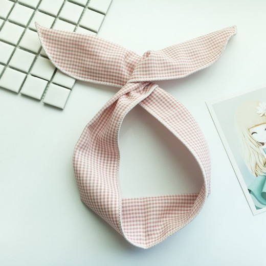 Variety Cute Wire Rabbit Ears Washing Face Hair Band Plaid Fabric Hair Fixer Wide-edged Headband Hair Accessories
