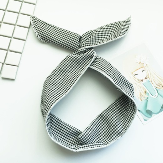 Variety Cute Wire Rabbit Ears Washing Face Hair Band Plaid Fabric Hair Fixer Wide-edged Headband Hair Accessories