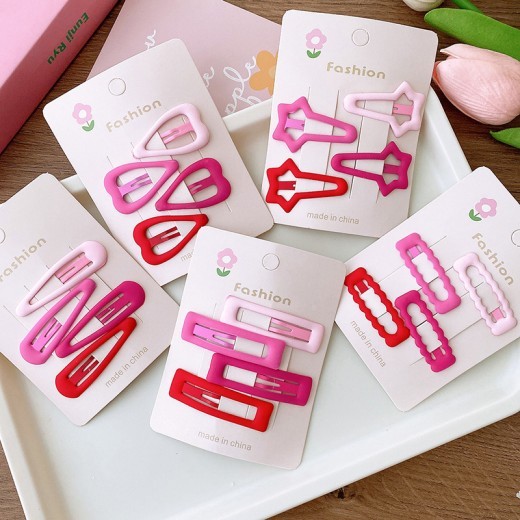 Sweet Rose Hollow Heart Five-star Barrettes