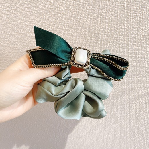 Women's Fabric Bow Knot Chain Hair Tie Temperament Headwear