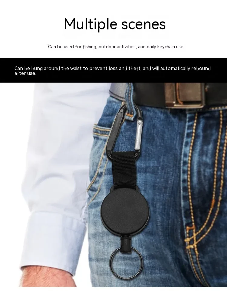 High Elastic Retractable Anti-theft Keychain