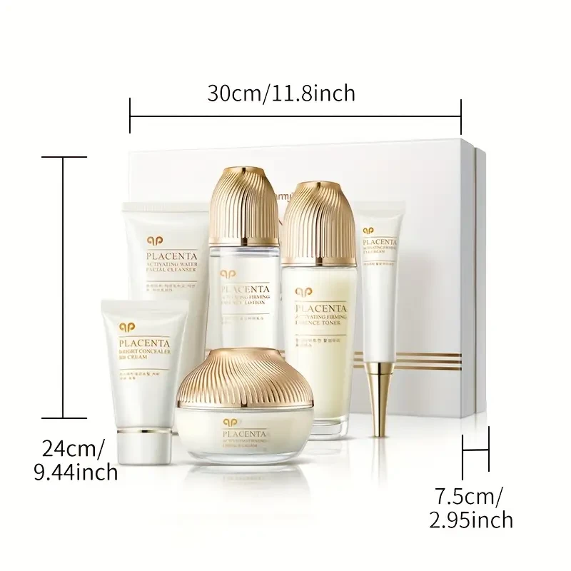 Hanmj Sheep placenta firming six-piece set high-end Light Beige care products hydrating and moisturizing