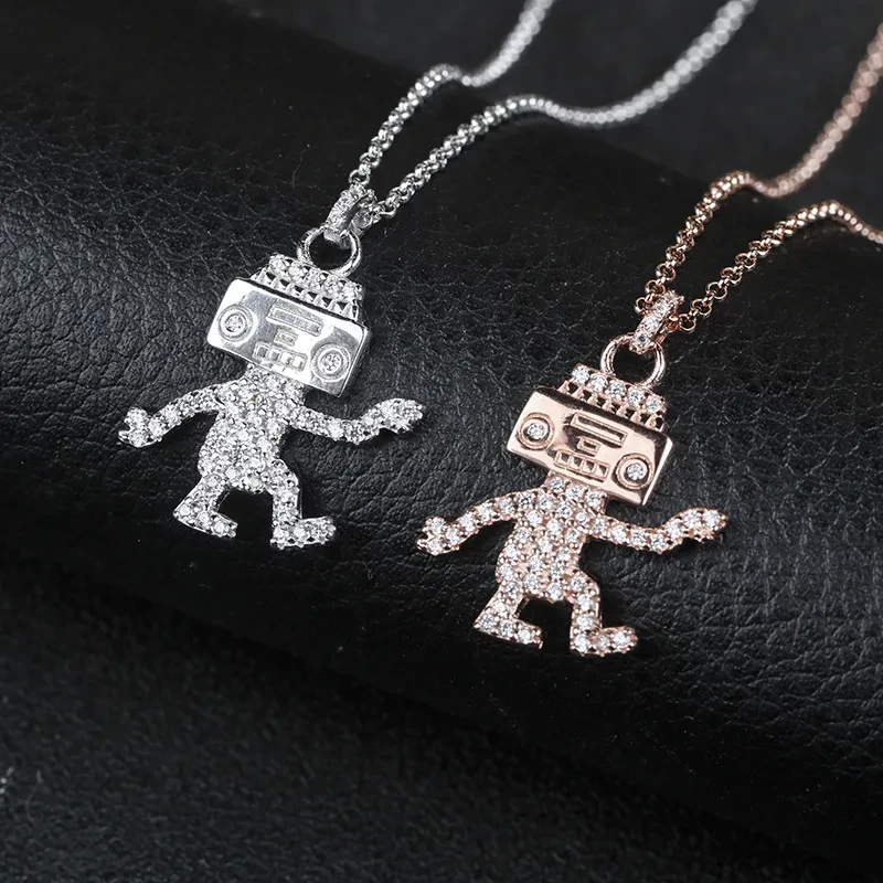 Dancing robot pendant clavicle chain