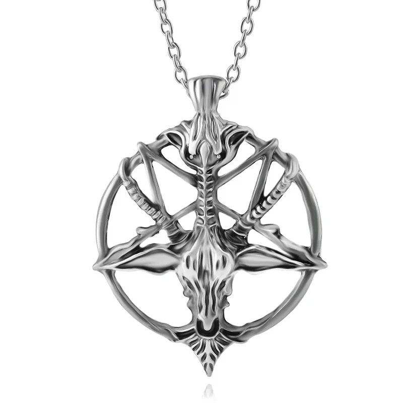 American Jewelry retro Skull Pendant Pendant Necklace round pan head aliexpress wish explosion models