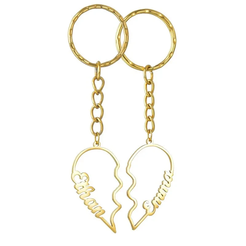DIY English Letter Stainless Steel Keychain