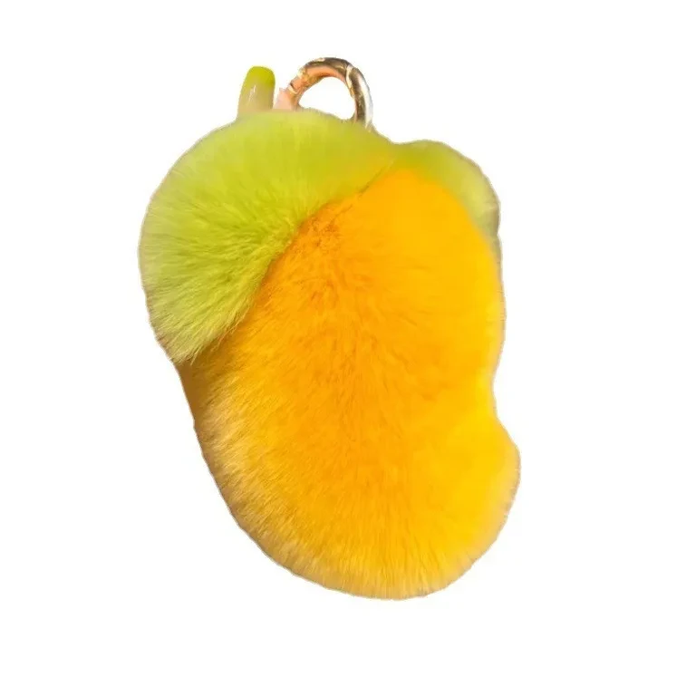 Rabbit Fur Mango Car Key Ring Pendant