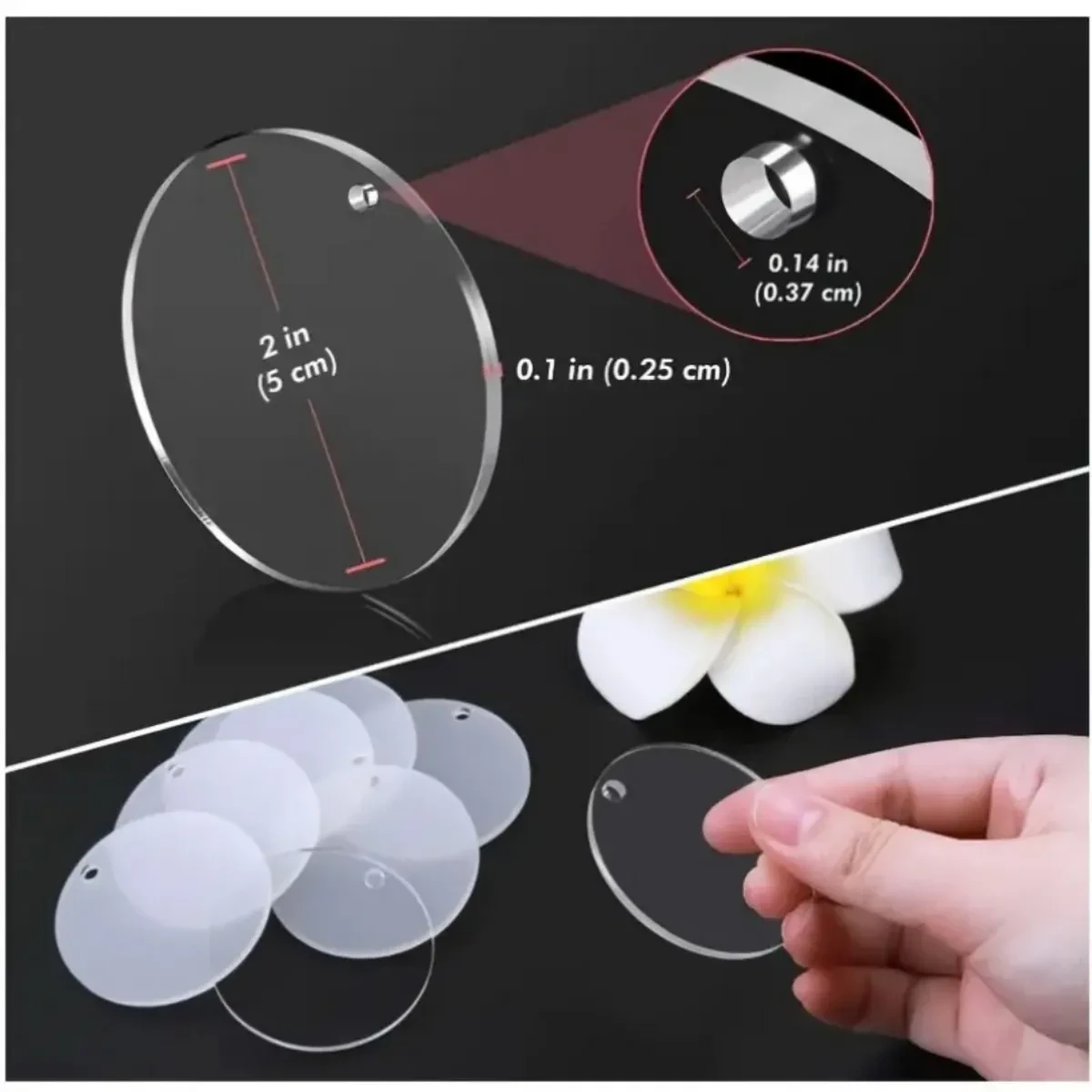 30 Pieces Blank Acrylic Disc DIY Painting Creative Pendant Tag