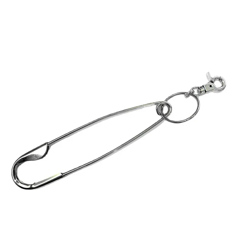 Exaggerated Stainless Steel Large Pin Keychain