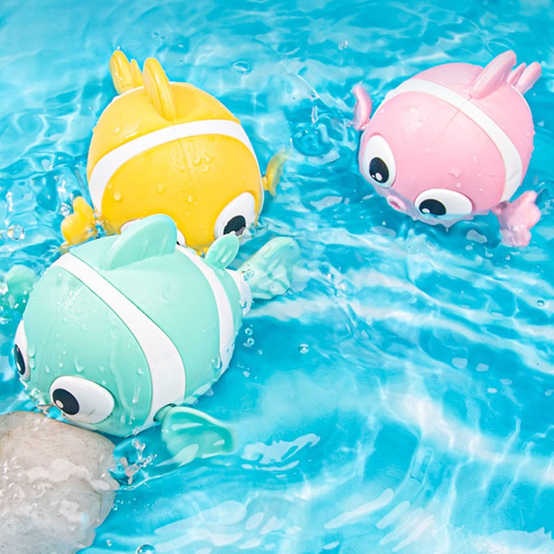 Baby Bath Toys - Cute Swimming Fish Cartoon Animal Wind-Up Floating Toys