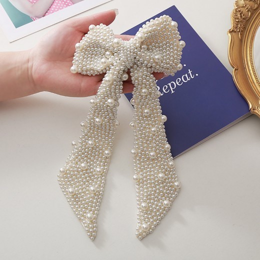 Pearl Bow Barrettes Women's Fashion