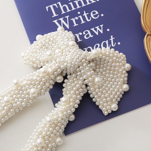 Pearl Bow Barrettes Women's Fashion