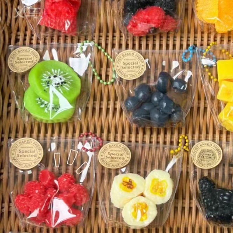 Kawaii Squishies Mochi Decompression Simulation Fruit Toys - Antistress Squeeze Keychain for Kids Party