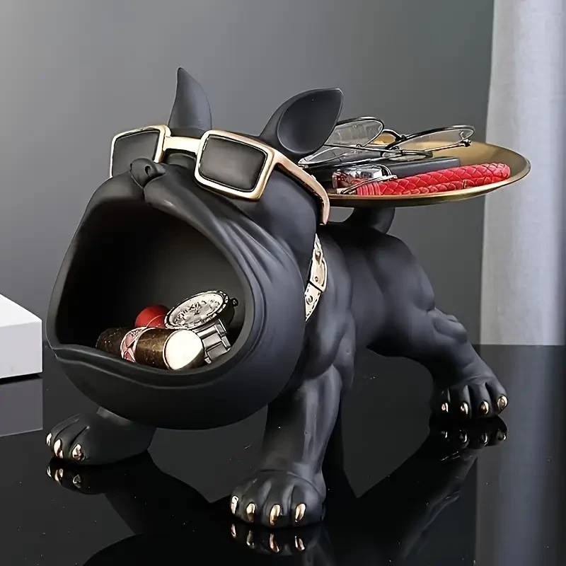 1 Black French Bulldog Storage Decor