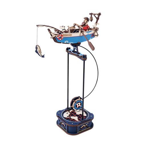 ROKR Sky Captain Ocean Fi Sher 3D Wooden Puzzle Gravity Swing Mechanical Model Kit Gift