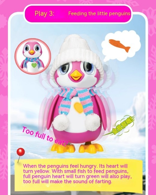 Plastic Cute Little Penguin Simulation Electric Children's Cartoon Plastic Pet Toys