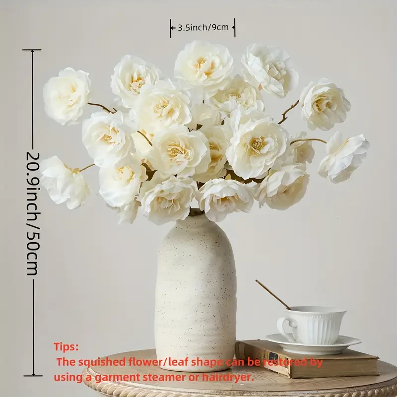 20pcs Elegant White Peony Artificial Flowers