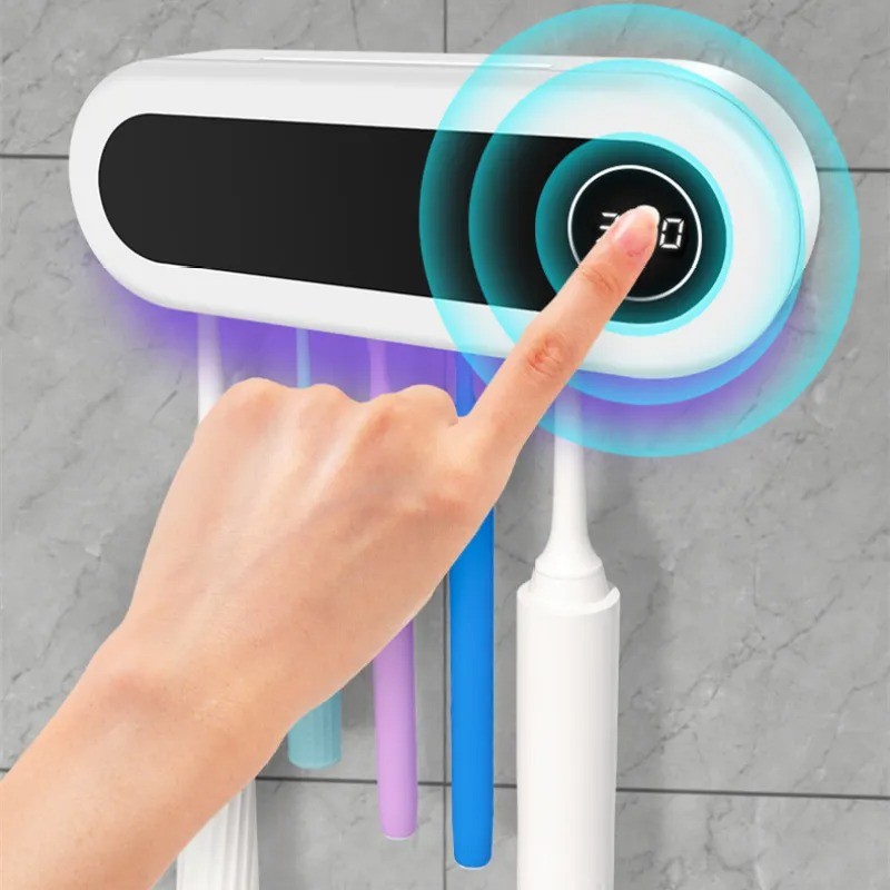Smart UV Toothbrush Holder with Dispenser