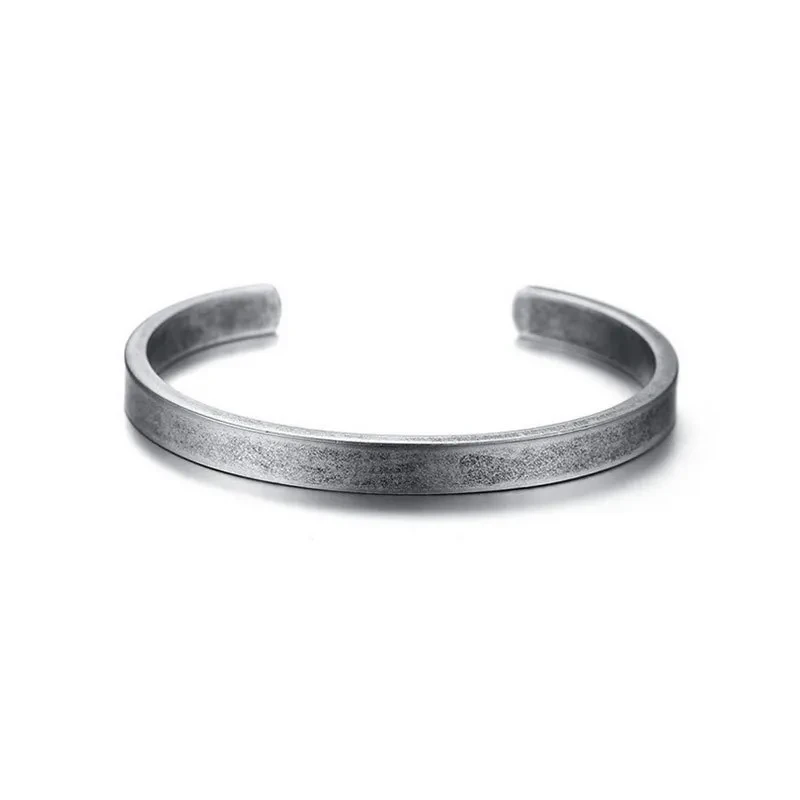 Titanium Steel Vintage Bracelet Viking Style Men And Women European And American Temperament Simple Open Thin Bracelet Bracelet