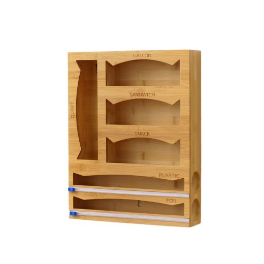 Solid Wood Plastic Wrap Cutter Kitchen Wall-mounted