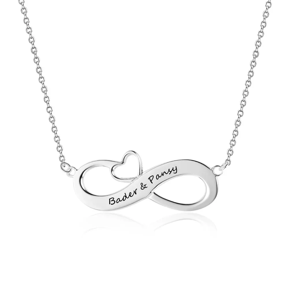 Eight-shaped necklace heart-shaped pendant