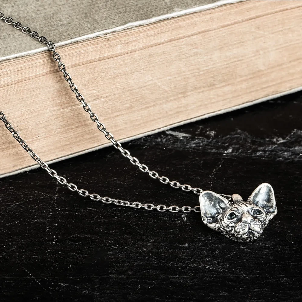 S925 Sterling Silver Vintage Kitty Pendant