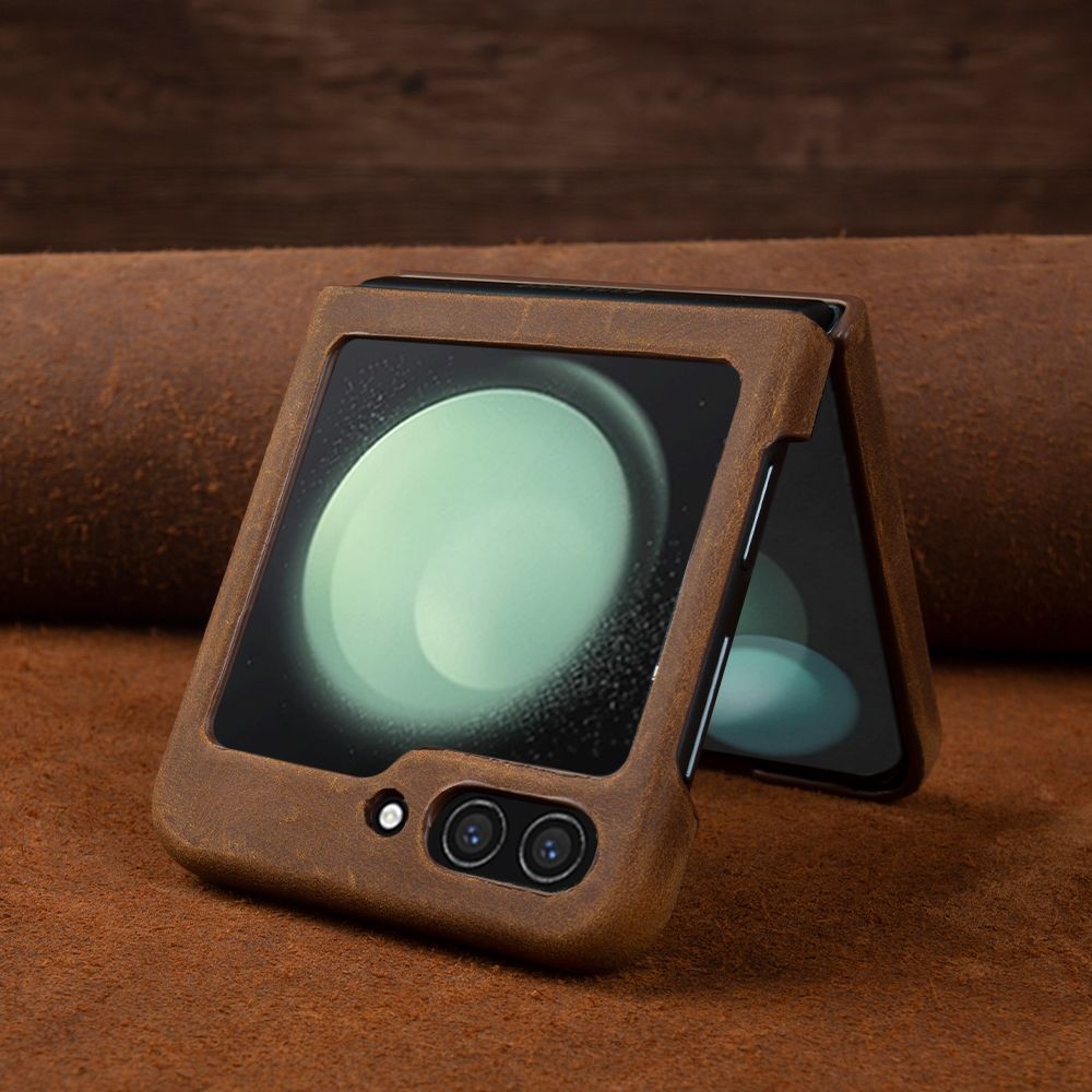 Hand Made Genuine Leather Case for Samsung Galaxy Z Flip Series