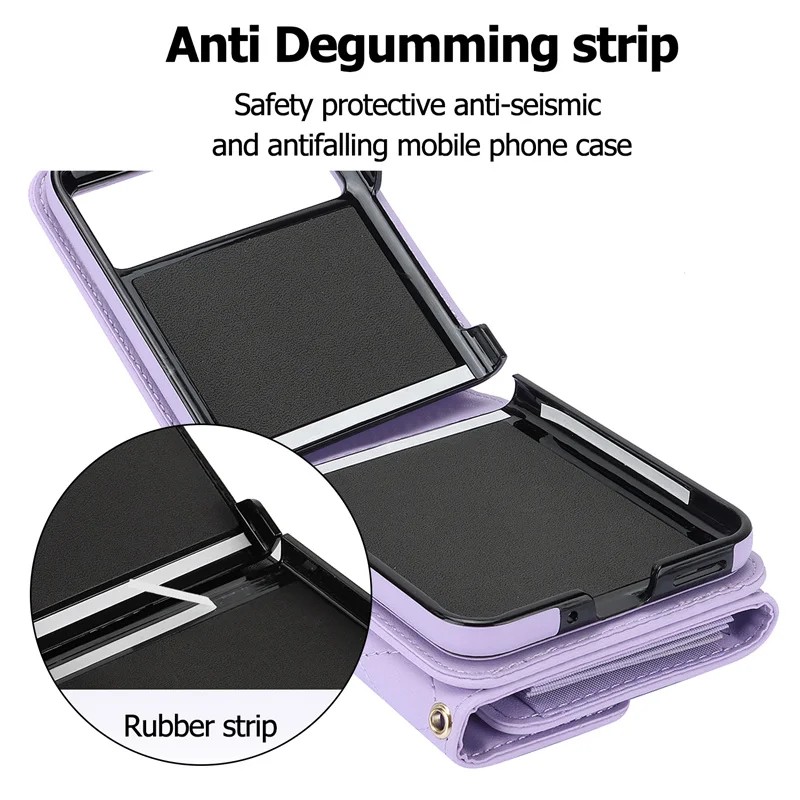 PU Leather Crossbody Lanyard Case for Motorola Razr 40 / Razr 40 Ultra