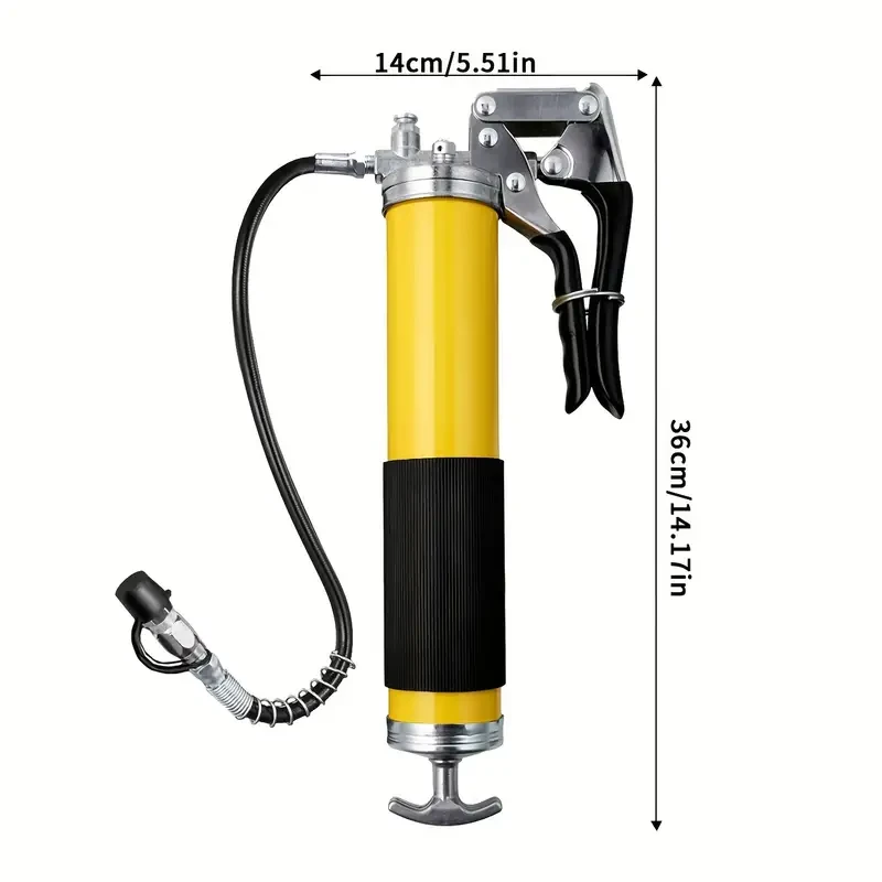 8000 PSI Heavy Duty Pistol Grip Oil Gun Kit With 14 Oz Load, 45.72 Cm Spring Deflection Hose
