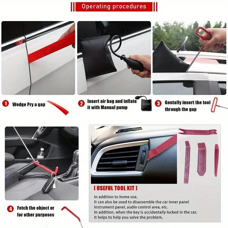 1 Set Auto Lockout Tools Kit with Inflatable Wedge