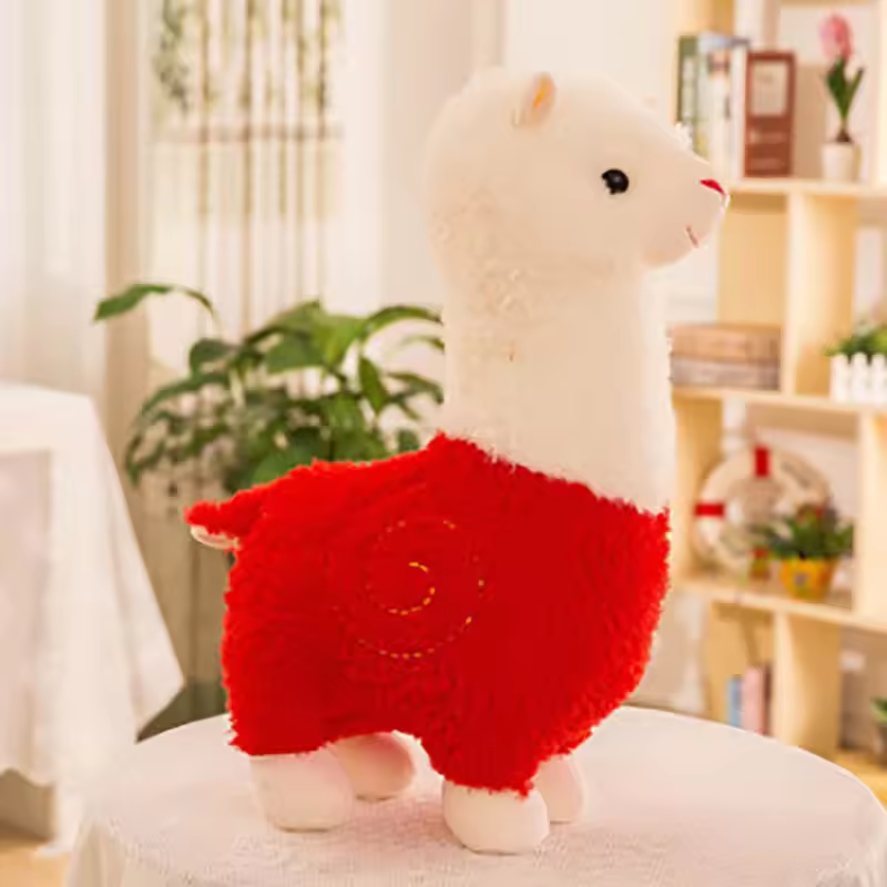 Furry Plush Lama Alpaca Toy - Stuffed Soft Long Plush Lifelike Alpaca Sheep Hug Pillow