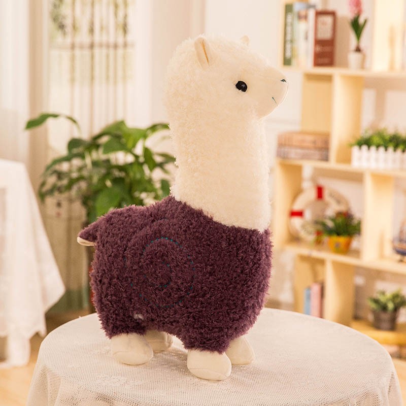 Furry Plush Lama Alpaca Toy - Stuffed Soft Long Plush Lifelike Alpaca Sheep Hug Pillow