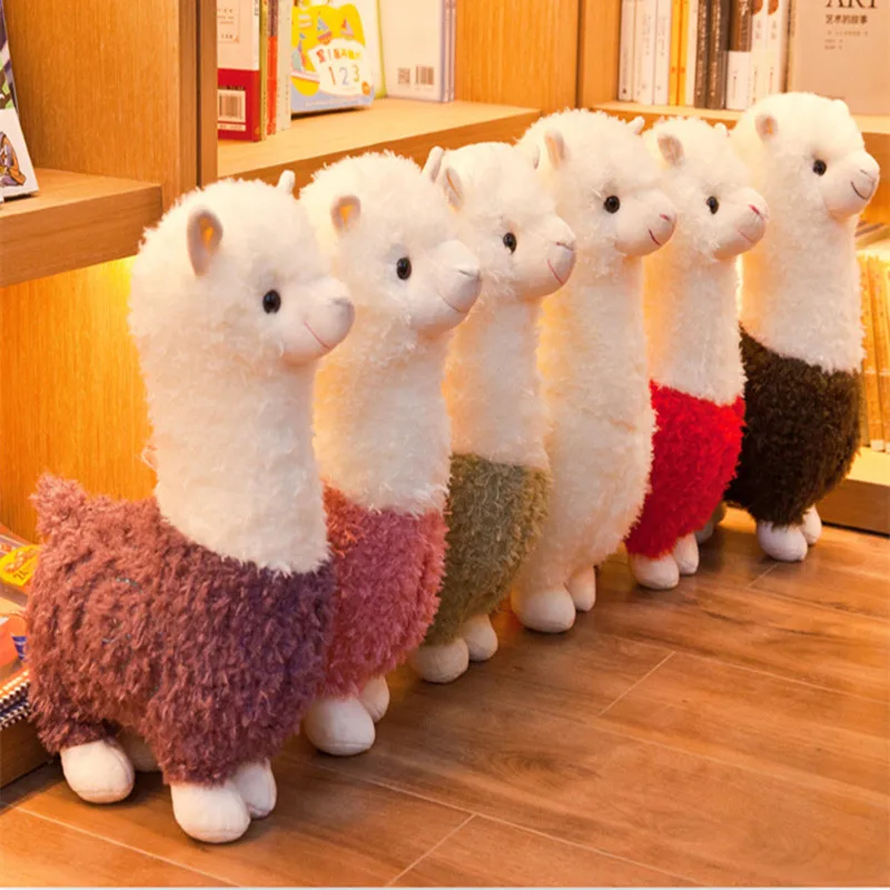 Furry Plush Lama Alpaca Toy - Stuffed Soft Long Plush Lifelike Alpaca Sheep Hug Pillow