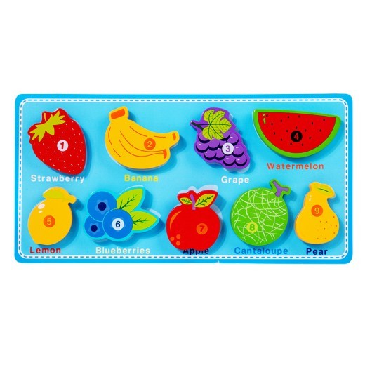 Spanish Russian Children's Wooden Velcro Tear And Pull Puzzle Grab Board