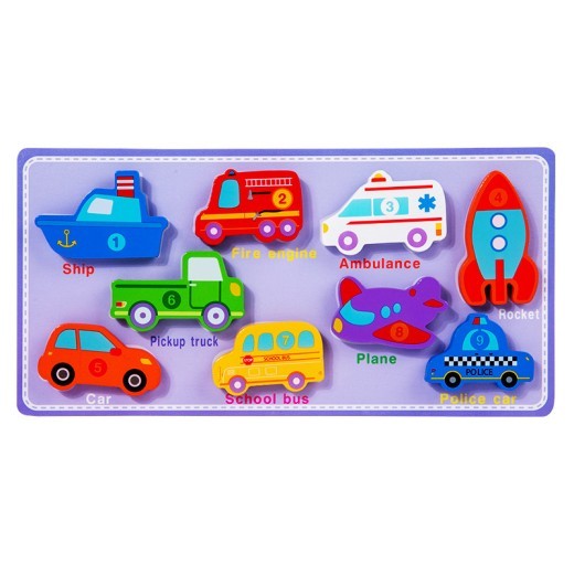 Spanish Russian Children's Wooden Velcro Tear And Pull Puzzle Grab Board