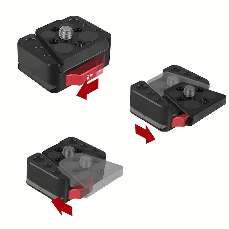 Quick Release Clamp Plate V-Lock Mount 1/4" Screw for 38mm Tripod Head Field Monitor LED Light Camera Adapter