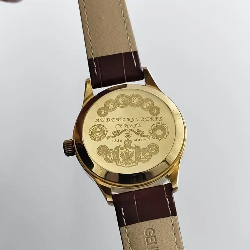 Vintage-Inspired Golden Dragon Dial Mechanical Business Watch