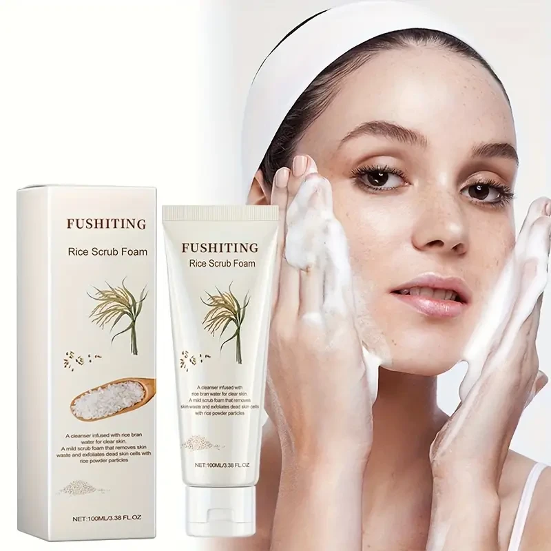 FUSHITING Rice Scrub Foam Cleansing Gel