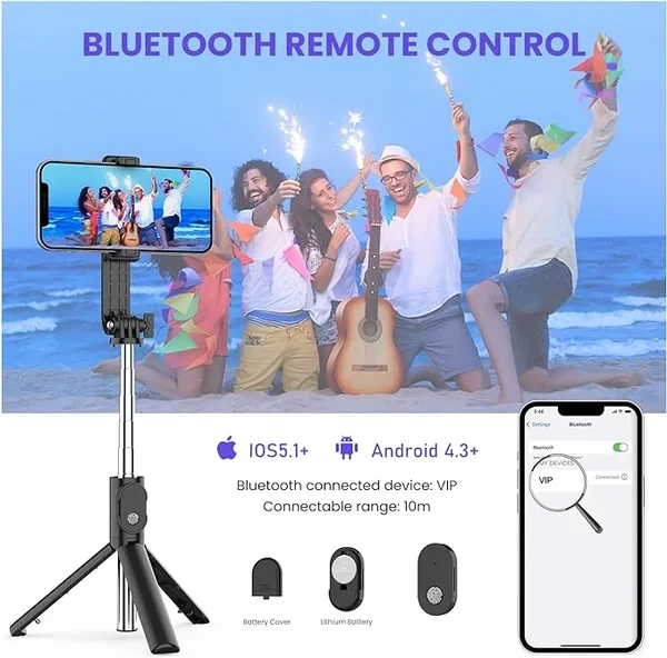 6 In 1 Wireless Bluetooth Selfie Stick