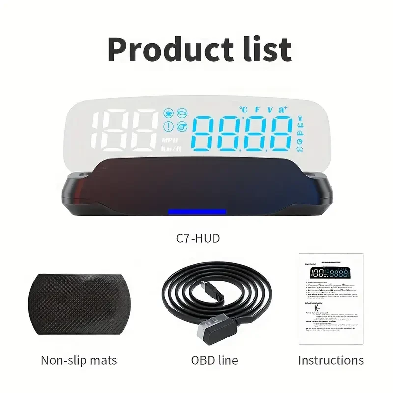 Upgraded 17.78cm OBD Head-Up Display for Cars