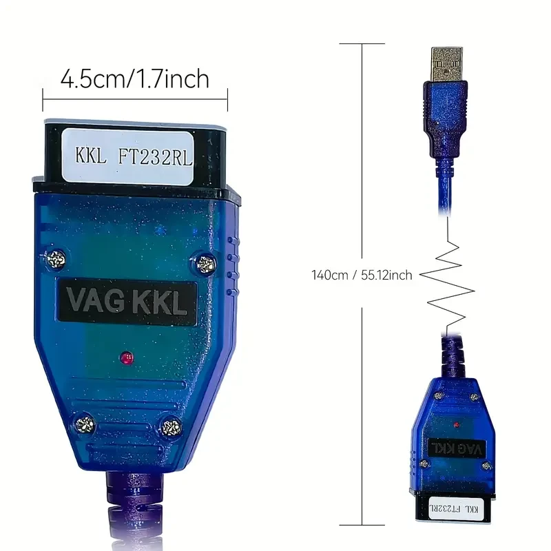 VAG KKL Cable VAG COM Scanner OBD2 USB Diagnostic Cable VAG