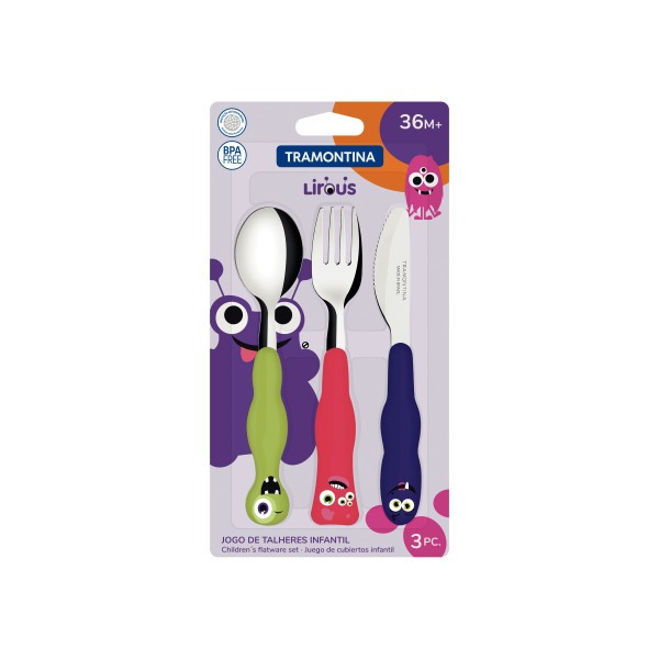 Children's Monster Cutlery 3 Piece Set - Tramontina