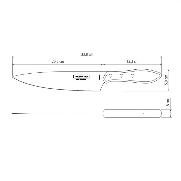 Polywood Churrasco Carving Knife 8", 21cm - Tramontina